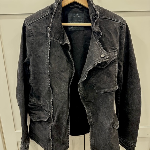 All Saints Other - AllSaints Black Washed Denim Jacket - Size XS